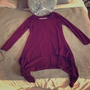 Maroon Long Sleeve Dress